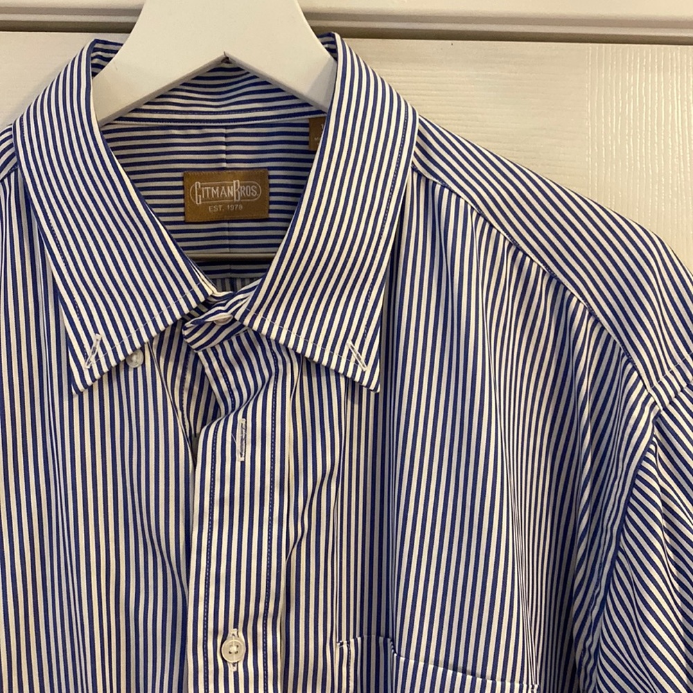Gitman Bros Blue Stripe Button Up - image 1